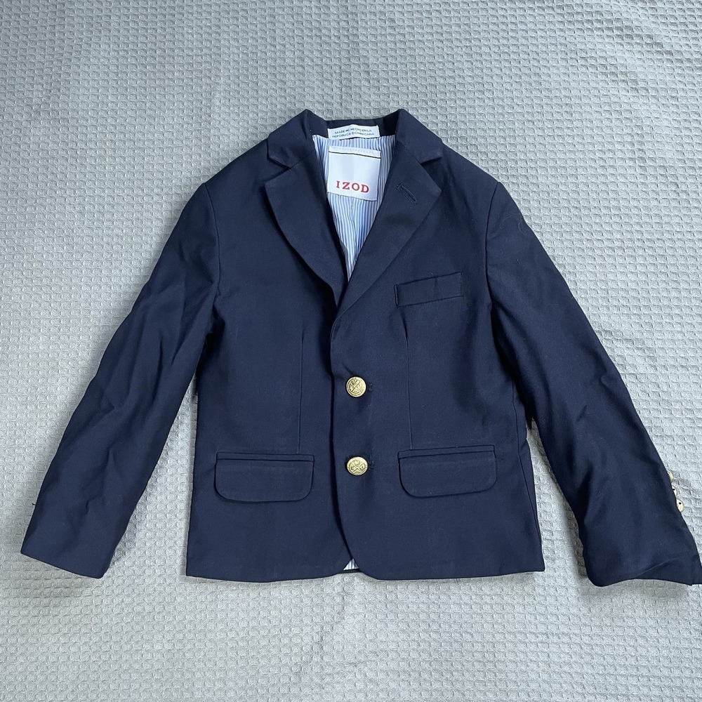 Izod Blazer Jacket Sport Coar 4 / 4T Boys Navy Blue Preppy